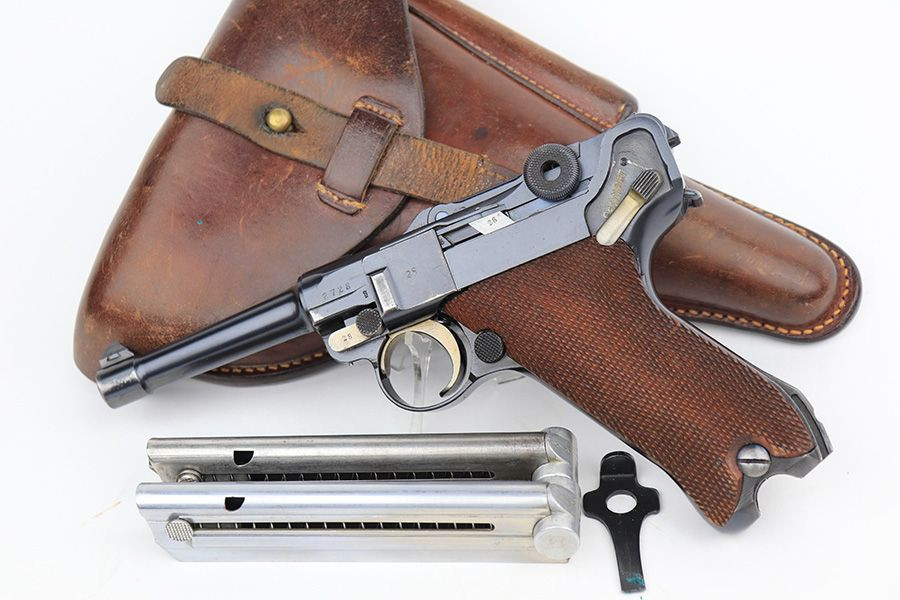 Police Rework Commercial DWM Luger Rig - Two Matching Mags - 1