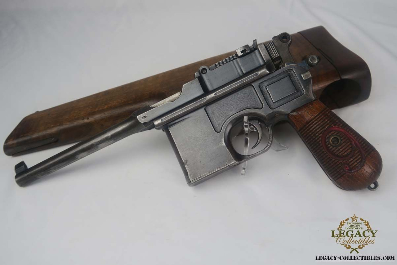 WWI Military Red 9 Broomhandle - Matching Stock - 1