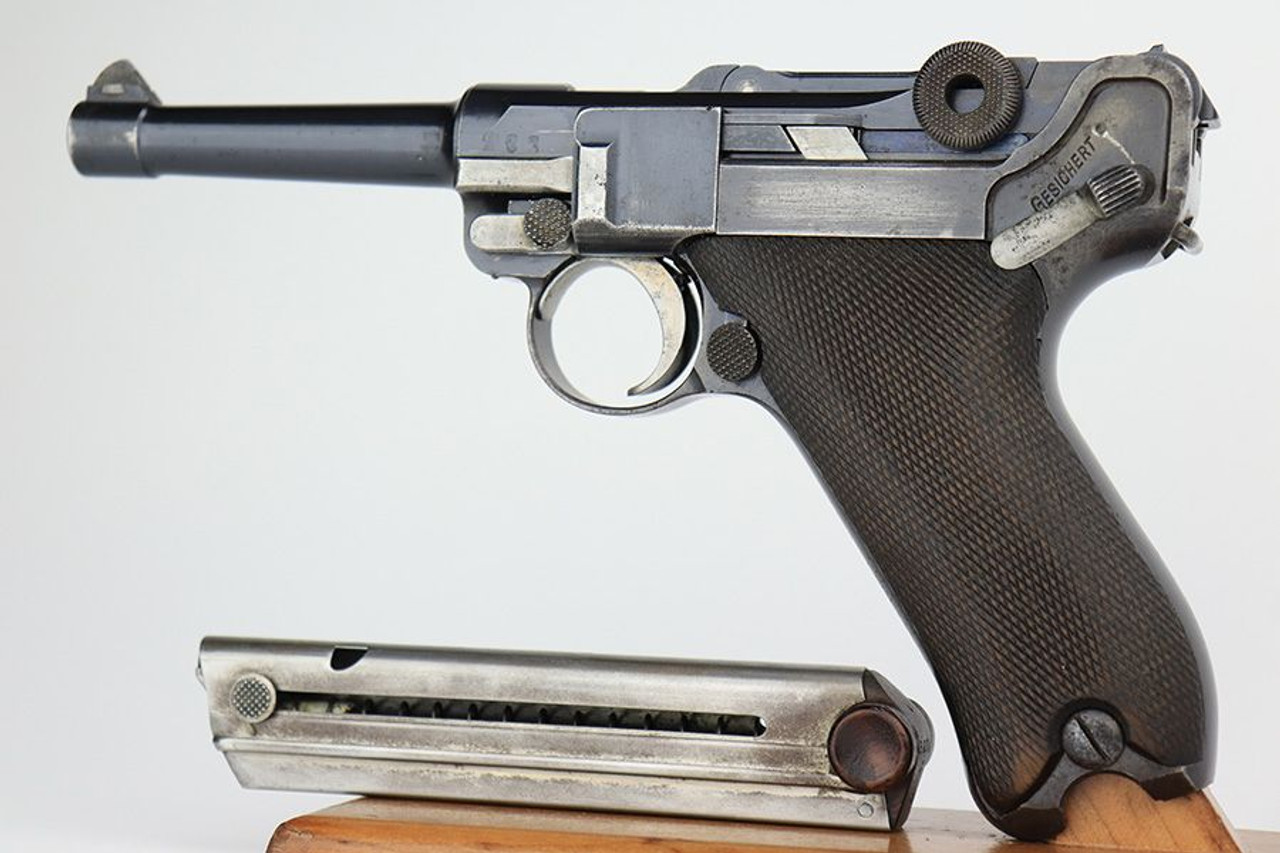 Rare, First Issue 1908 DWM Military Luger - Machine Gun Unit Marked - 1