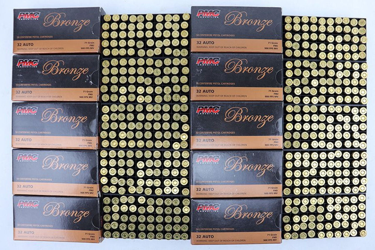 500 Rounds .32 Auto PMC Bronze Ammo - 1