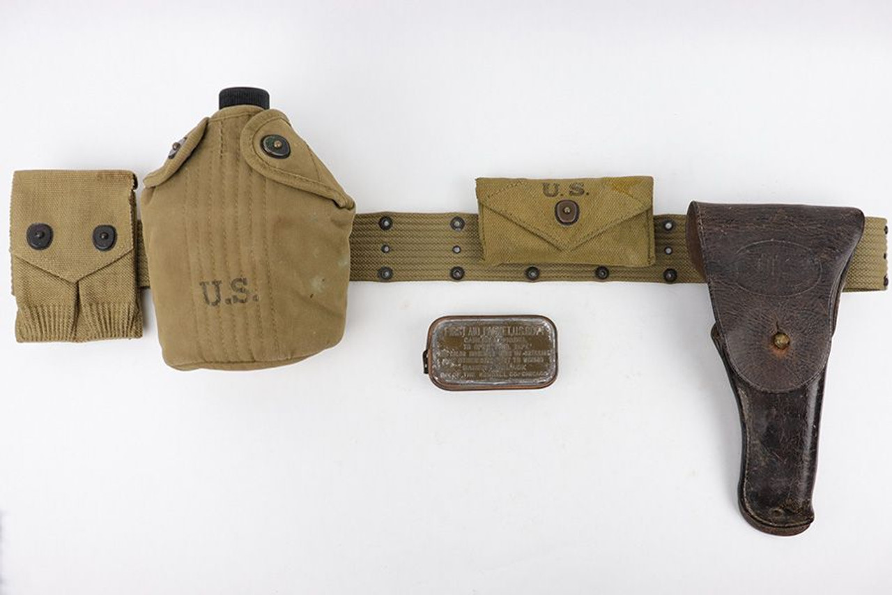 WW2 Canvas Grouping with 1942 Dated M1916 Holster - 1