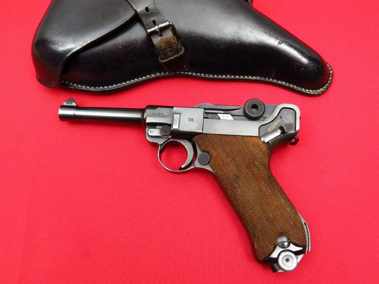 WW2 Navy Luger with Matching Magazine & Holster - 1