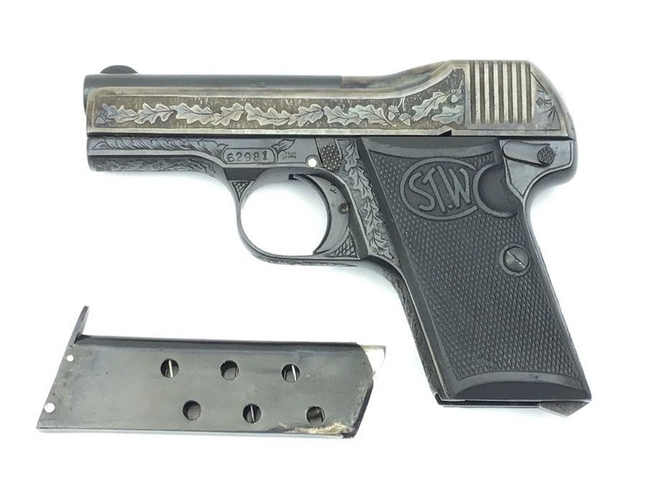 Engraved Waffenfabrik Stendawerke Beholla Pistol - 1