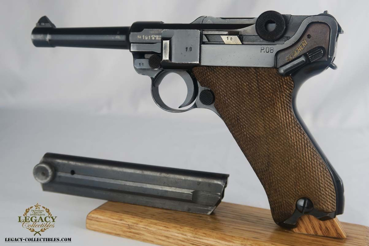 Scarce Ku Luftwaffe Mauser P.08 - Matching Magazine - 1