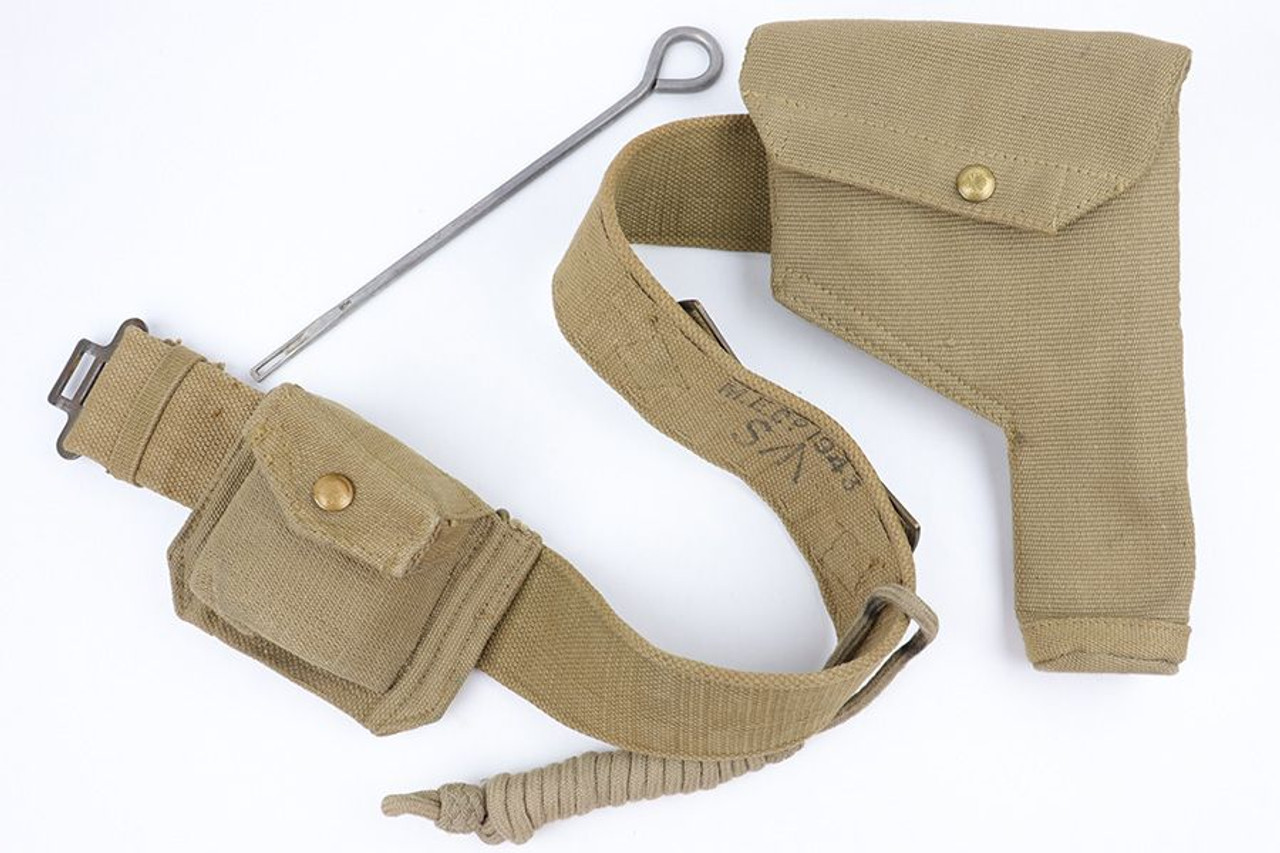 WW2 British Webley .38 Holster & Canvas Belt - 1