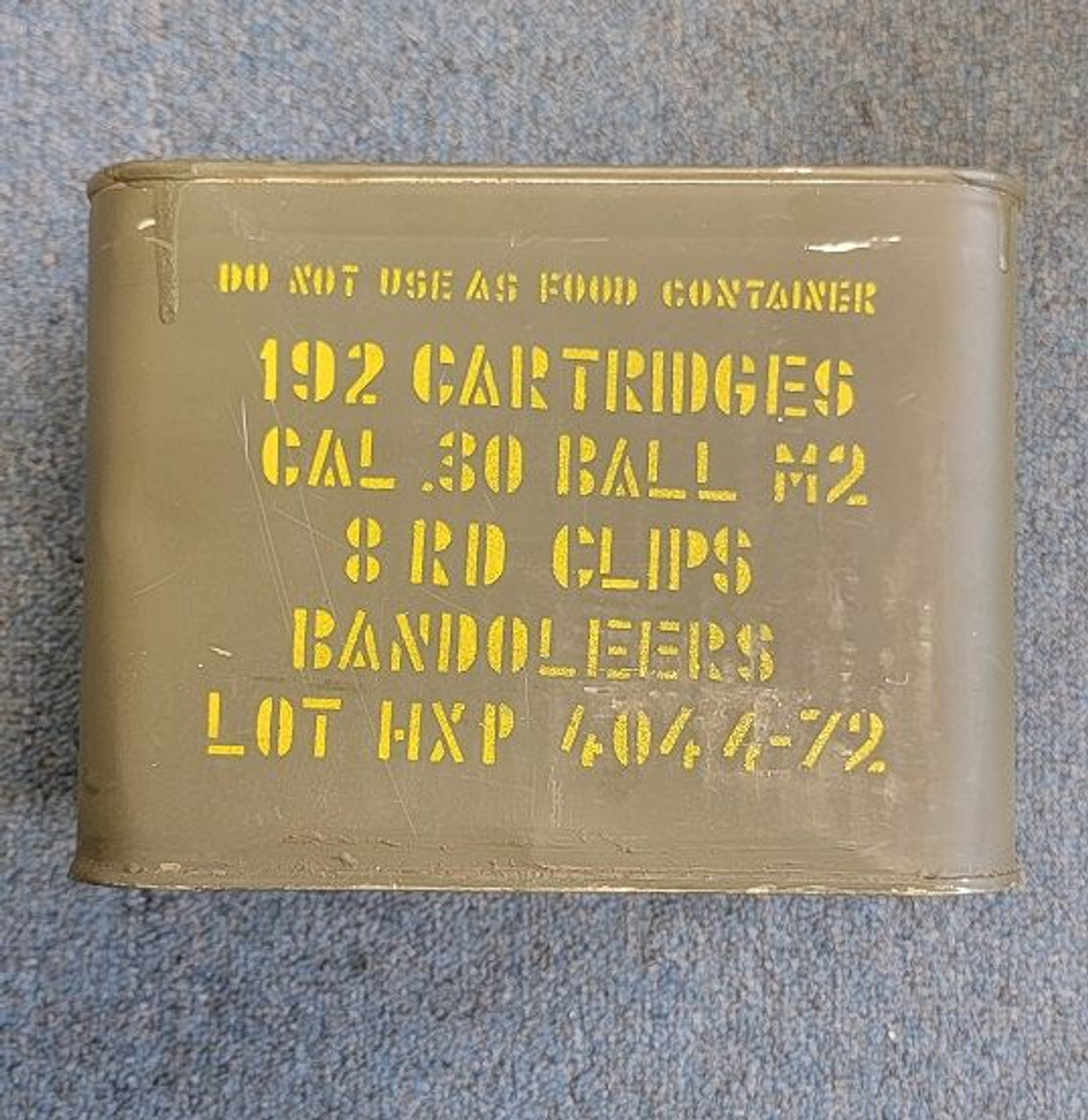 Unopened Case: 192 Rounds .30 Ball M2 Bandoleers - 1