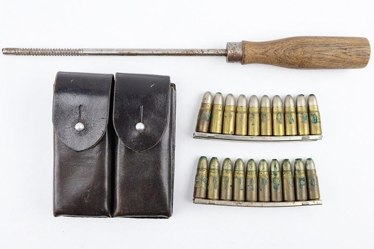 7.63mm Mauser C96 Mag Pouch with Ammo & Rod - 1