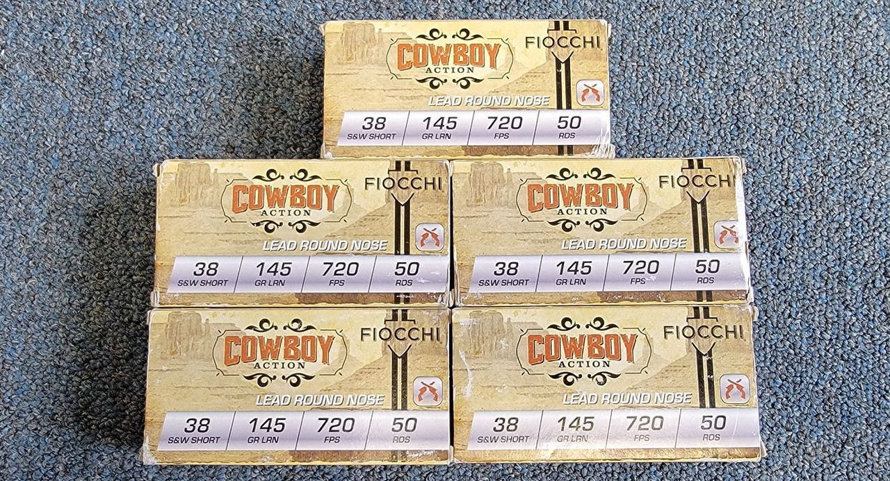 250 Rounds .38 S&W Short Cowboy Action Fiocchi Ammo - 1