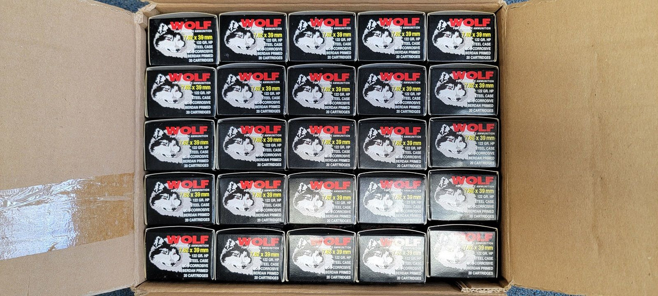 1000 Rounds Wolf 7.62x39mm Ammo - 1