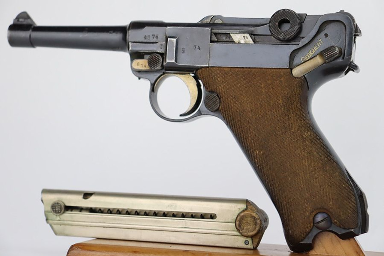 Excellent 1918 Erfurt Luger - Matching Magazine - 1