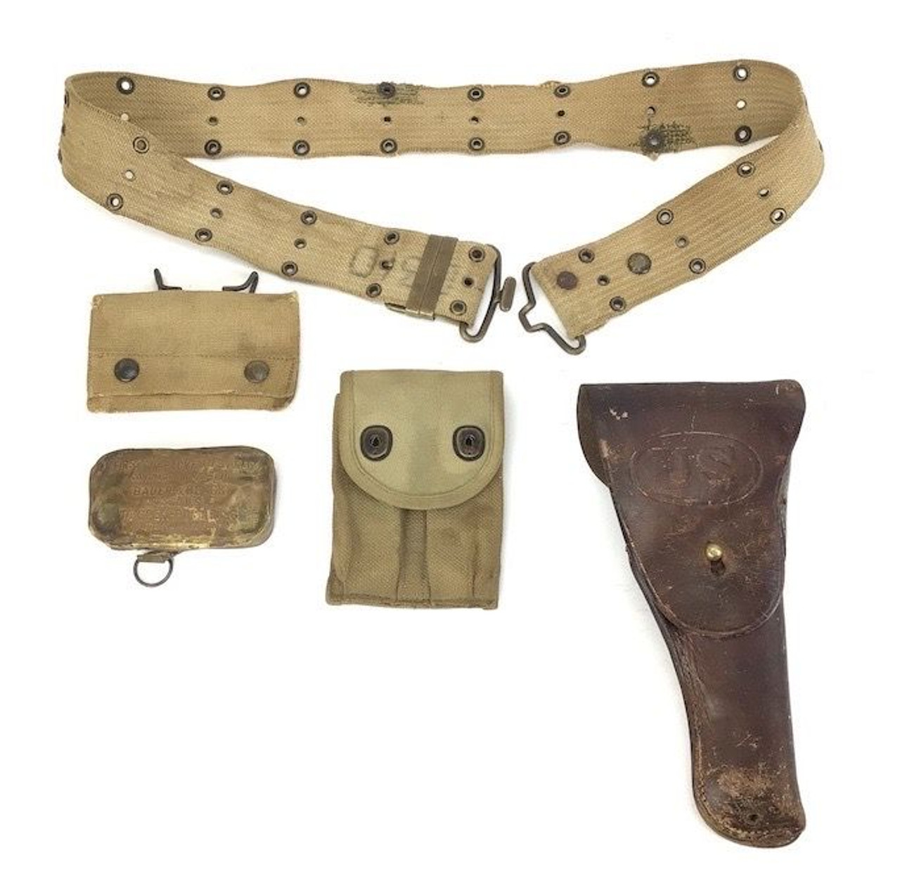 US WW1 Utility Belt with Holster, Magazine & First Aid Pouch - 1