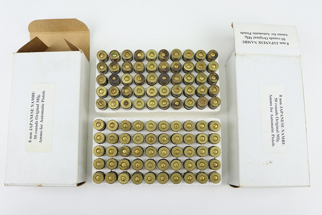100 Rounds: WW2 Original 8mm Nambu Ammo - 1