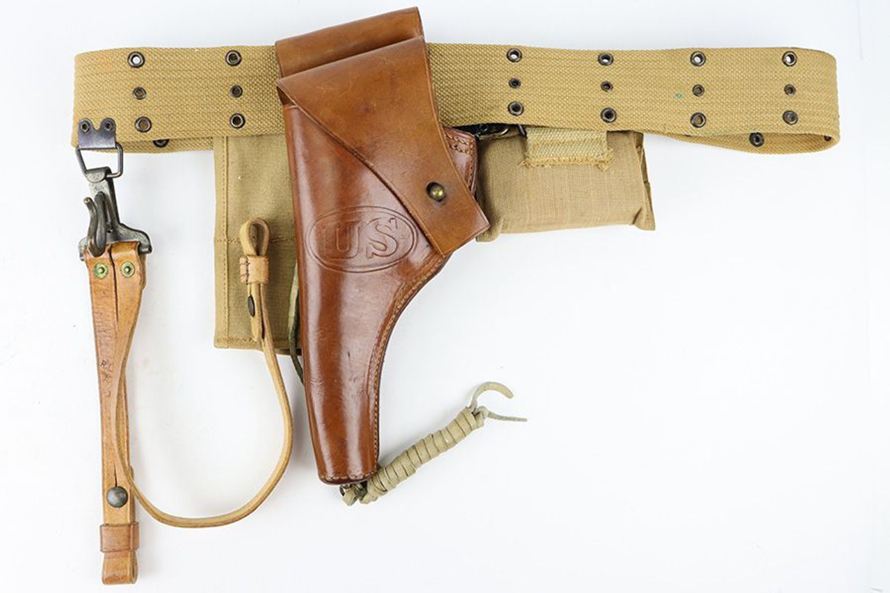 RARE M1917 Holster, Canvas Gear, & Sword Hanger - WW1 - 1