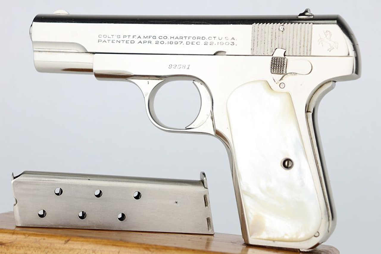 Minty Colt 1908 Pocket Hammerless - Factory Nickel - 1