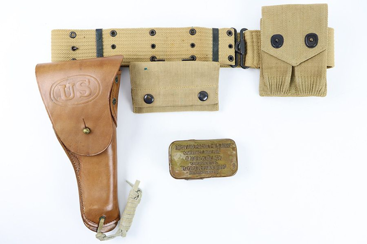 WW1 M1916 Holster with Belt, Mag Pouch, First Aid Kit - 1