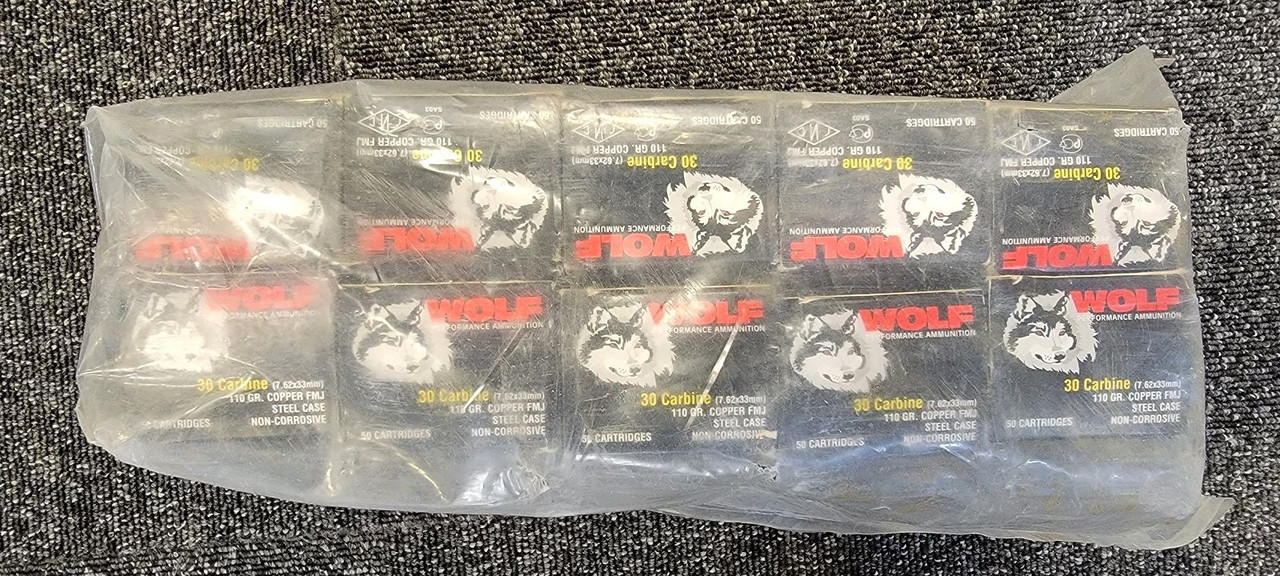 500 Rounds: .30 Carbine 7.62x33mm Ammo - 1