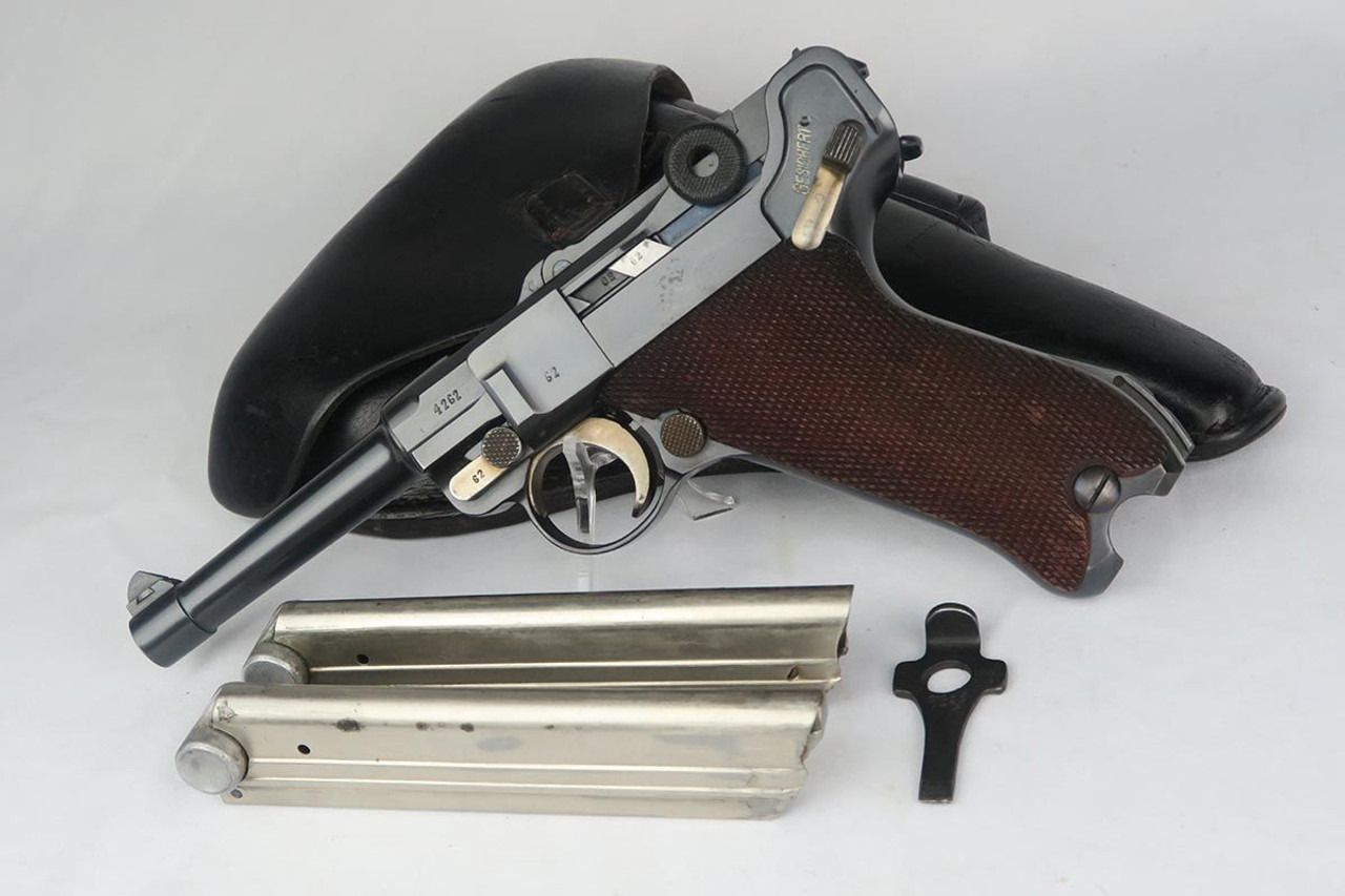 Excellent G Date Luger Rig - Two Matching Magazines & Holster - 1