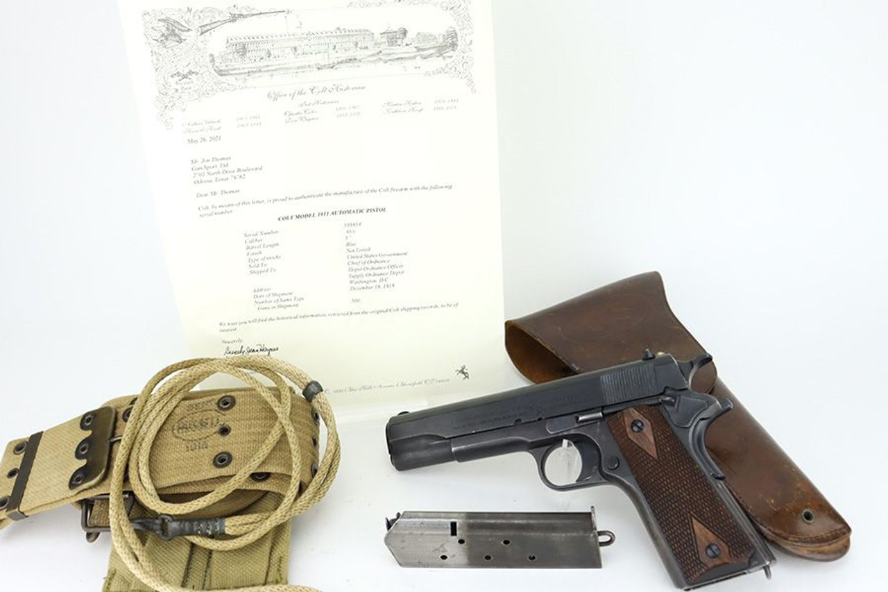 Army Colt M1911 Rig - 1918 Mfg - 1