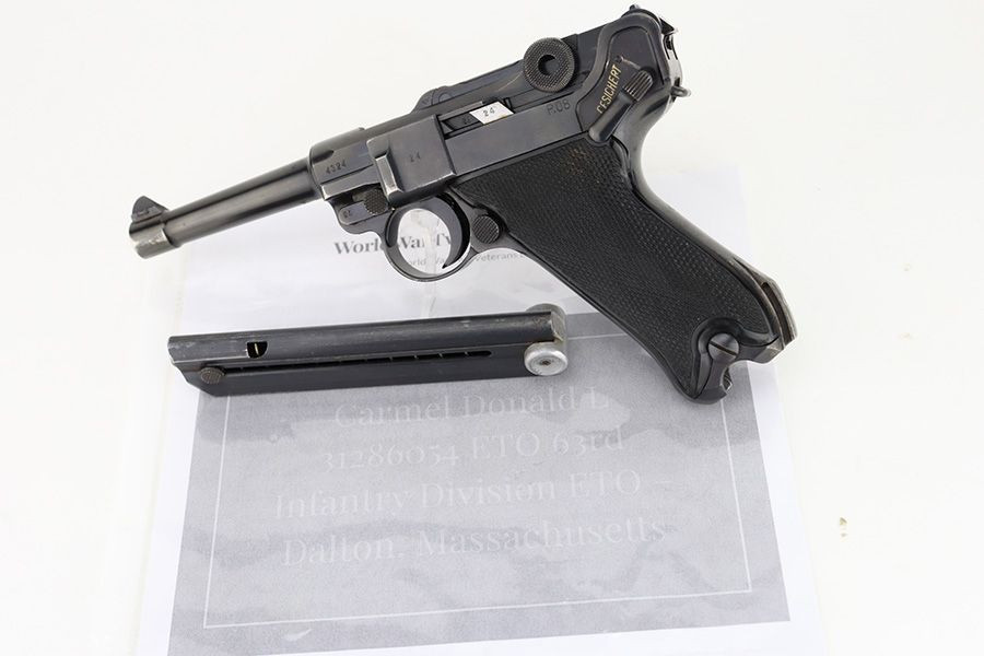 Excellent 1941 "Black Widow" Mauser Luger - Matching Mag & Attribution - 1