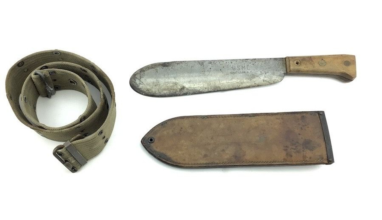 USMC Bolo Machete with Sheath & Belt - 1