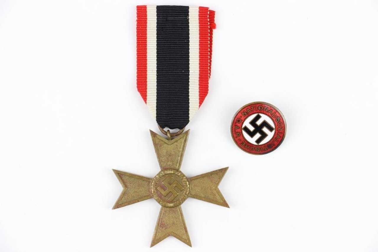 NSDAP Party Pin & Merit Cross - 1