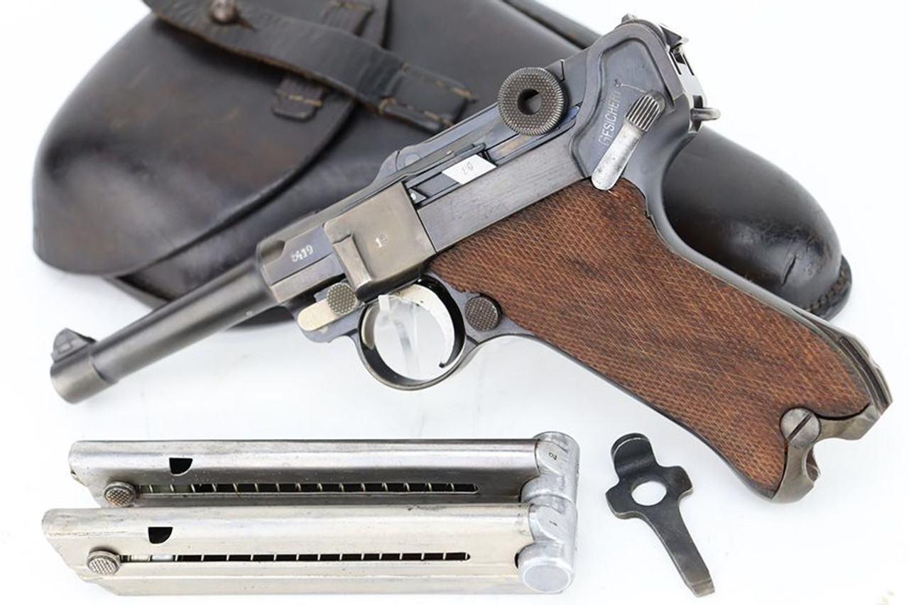 Police Rework 1918 DWM Luger Rig - Two Matching Mags - 1