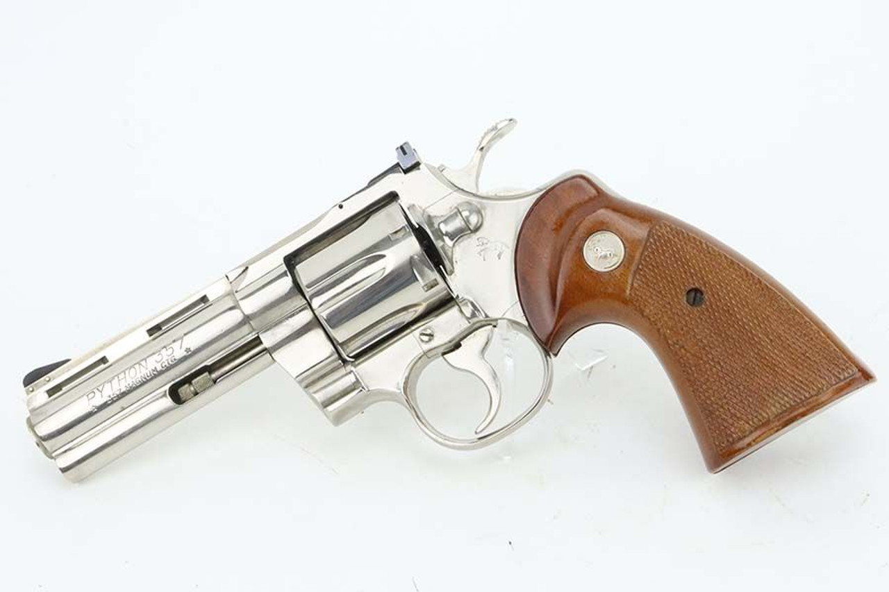 Nickel, 4 Inch Colt Python Revolver - 1