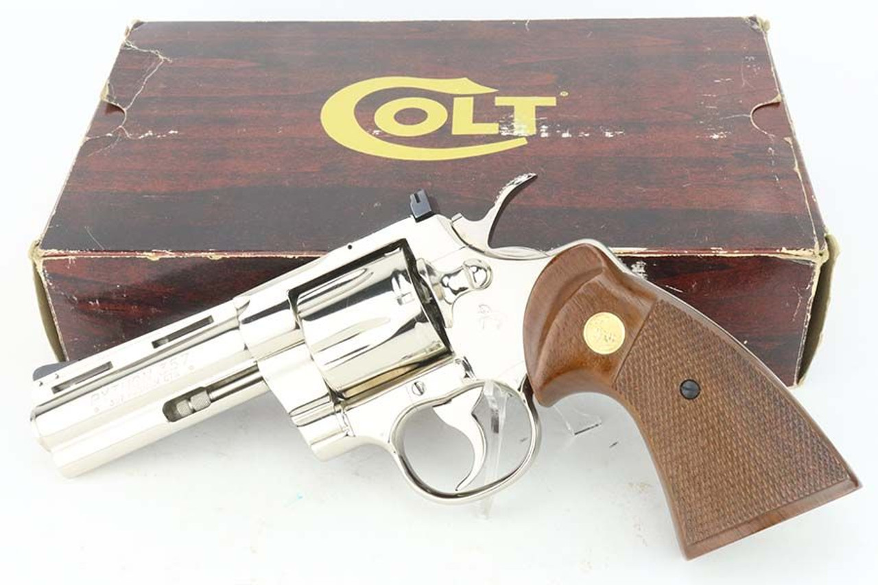 ANIB Nickel Colt Python Revolver - 1981 Mfg - 1