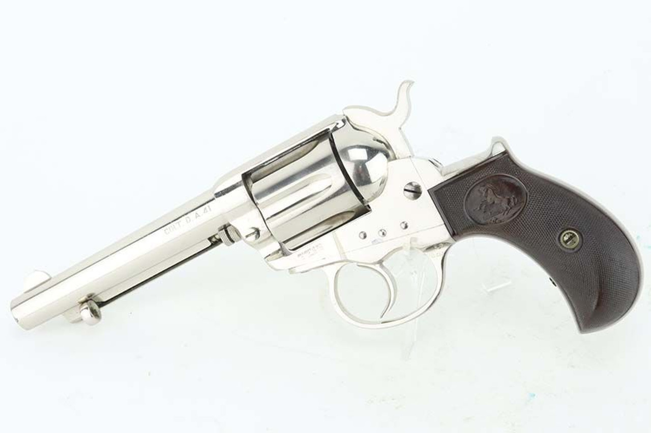 Factory-Nickel Colt M1877 Thunderer Revolver - .41 - 1