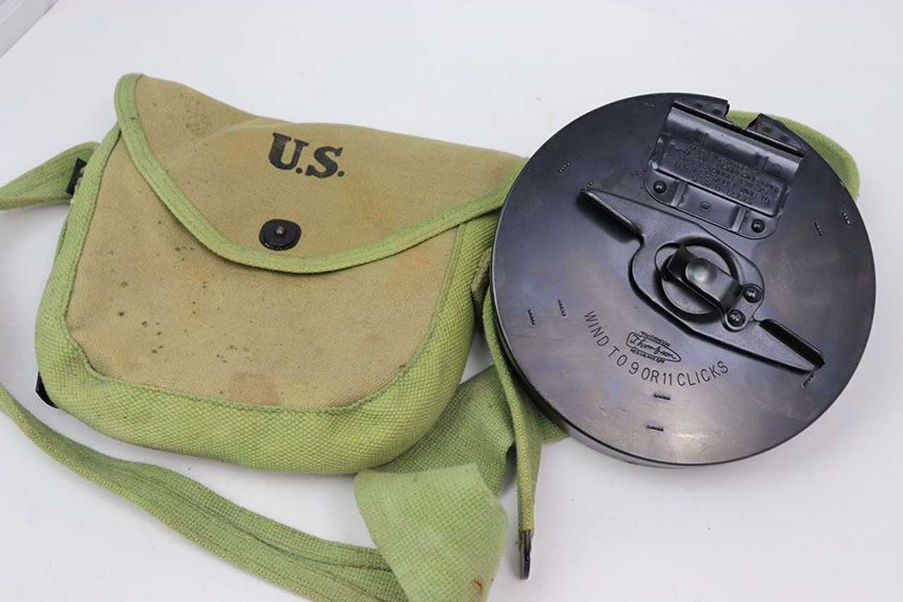 Thompson 50 Round Drum Magazine with Canvas Carry Case - Type L - 1