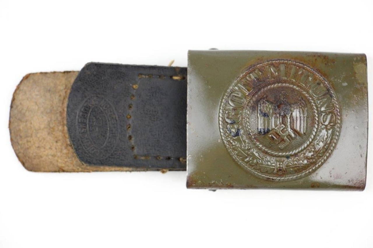 1941 Heer Army Buckle with Leather Tab - 1