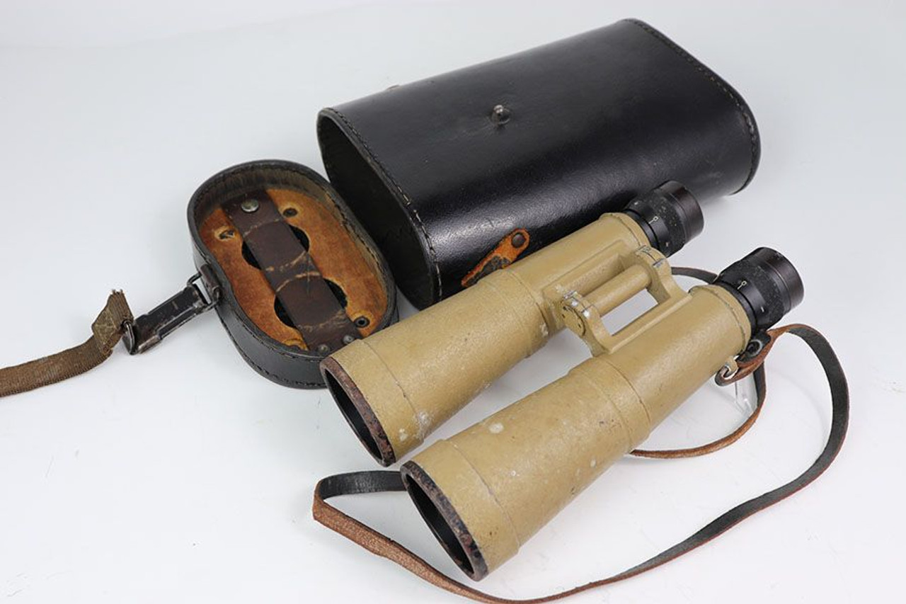 WWII Deutsches Afrikakorps Hensoldt-Wetzlar 10x50 Dienstglas Binoculars With Case - 1