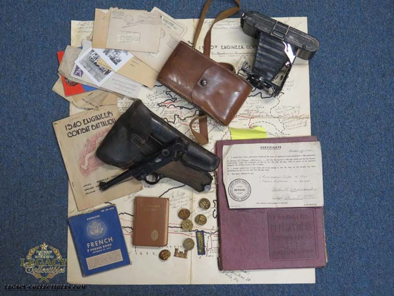 Awesome Vet Bringback Capture Grouping - 1941 Mauser Banner Luger - 1