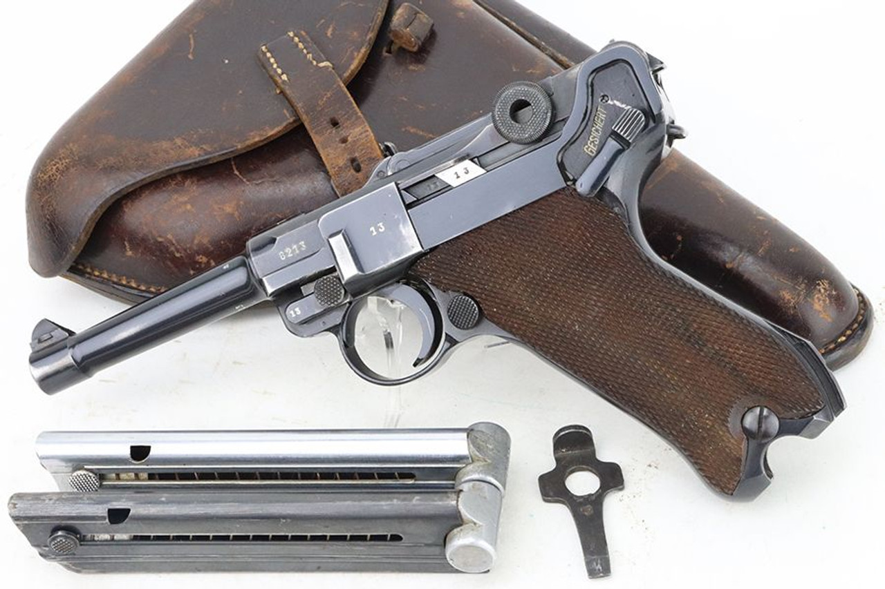 Rare, Transitional 1937 Mauser Luger Rig - Matching Mag w/ Mixed Proofs - 1