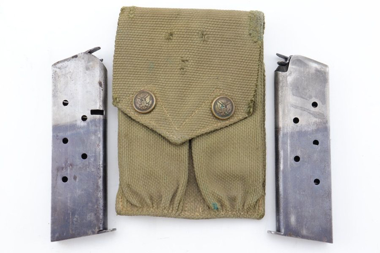 Two Tone 1911 Magazines With Rare Eagle Snap Pouch - 1
