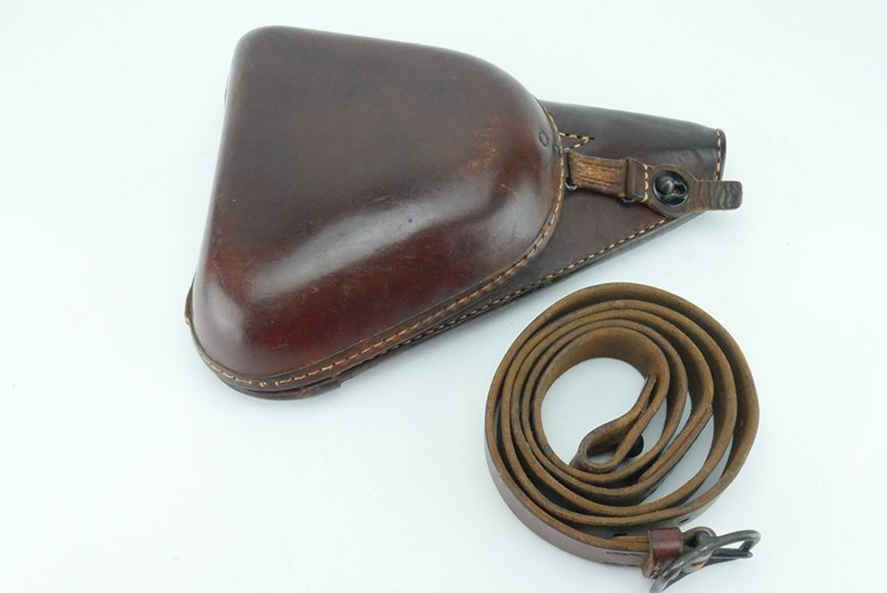 Excellent Nambu Type 14 LEather Holster w/ Strap - 1