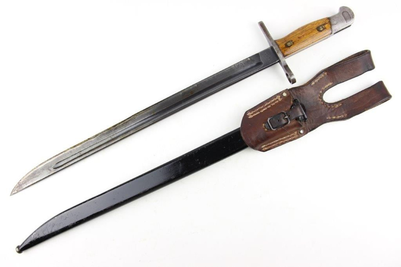 Type 30 Arisaka Bayonet with Leather Frog - 1
