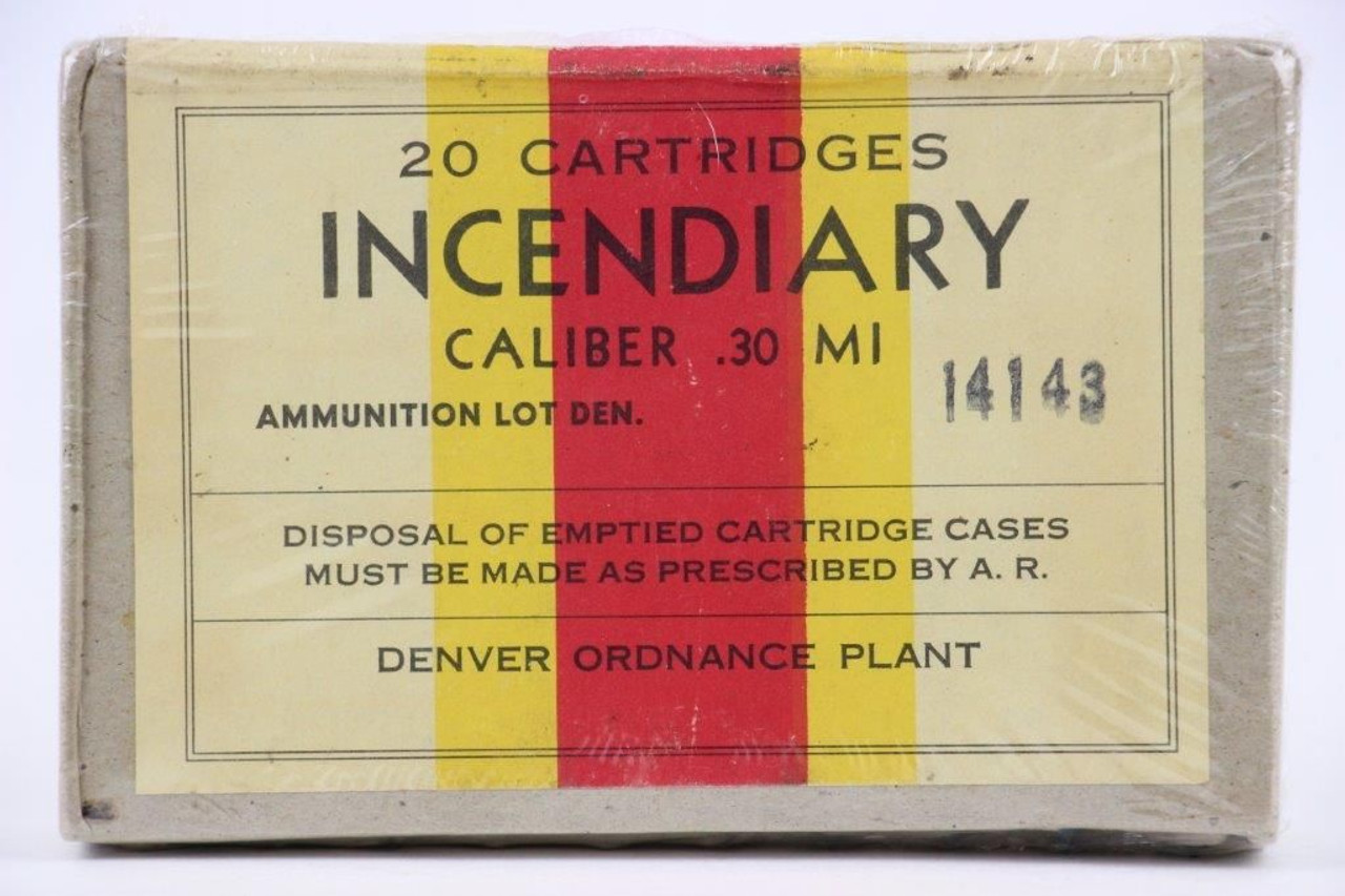 WW2 .30 M1 Incendiary Ammo: Unopened Box - 1