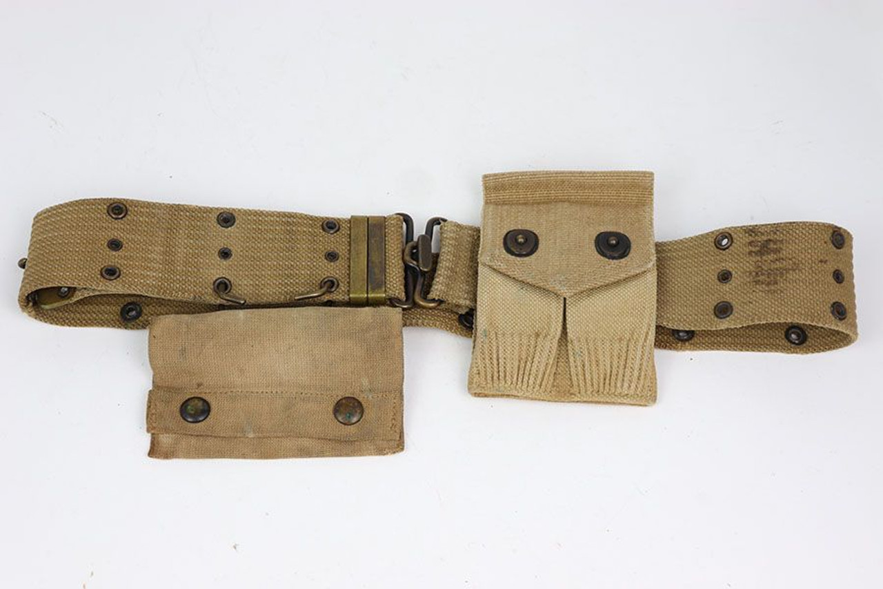 WW1 US Canvas Belt, Magazine Pouch, & Medical Pouch - 1