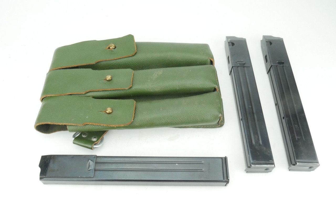Three WWII MP40 Magazines with Pouch - 1