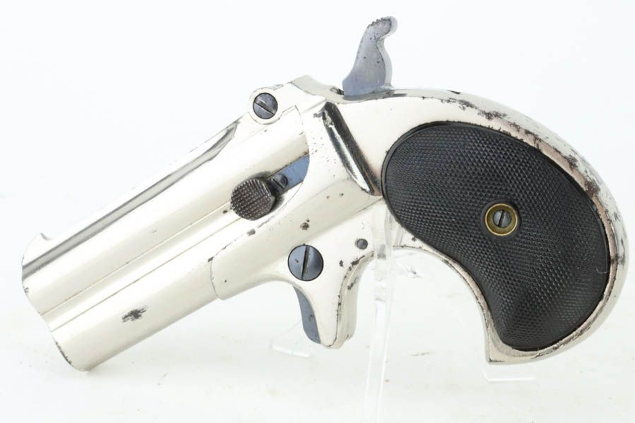 Factory-Nickel Remington Over/Under "Glamber's" Pocket Pistol - .41 Rimfire - 1