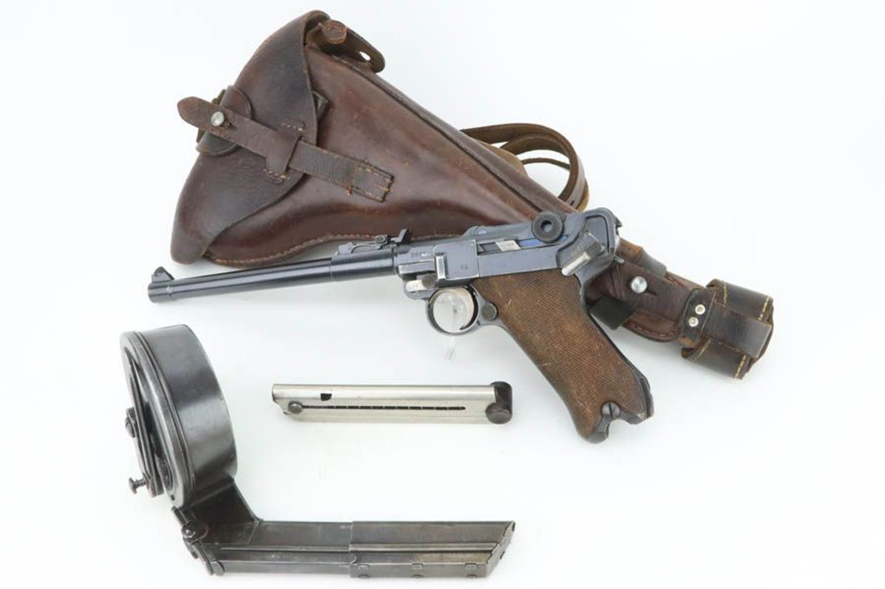 Excellent 1917 DWM Artillery Luger Rig - With Type 2 Snail Drum Magazine - 1