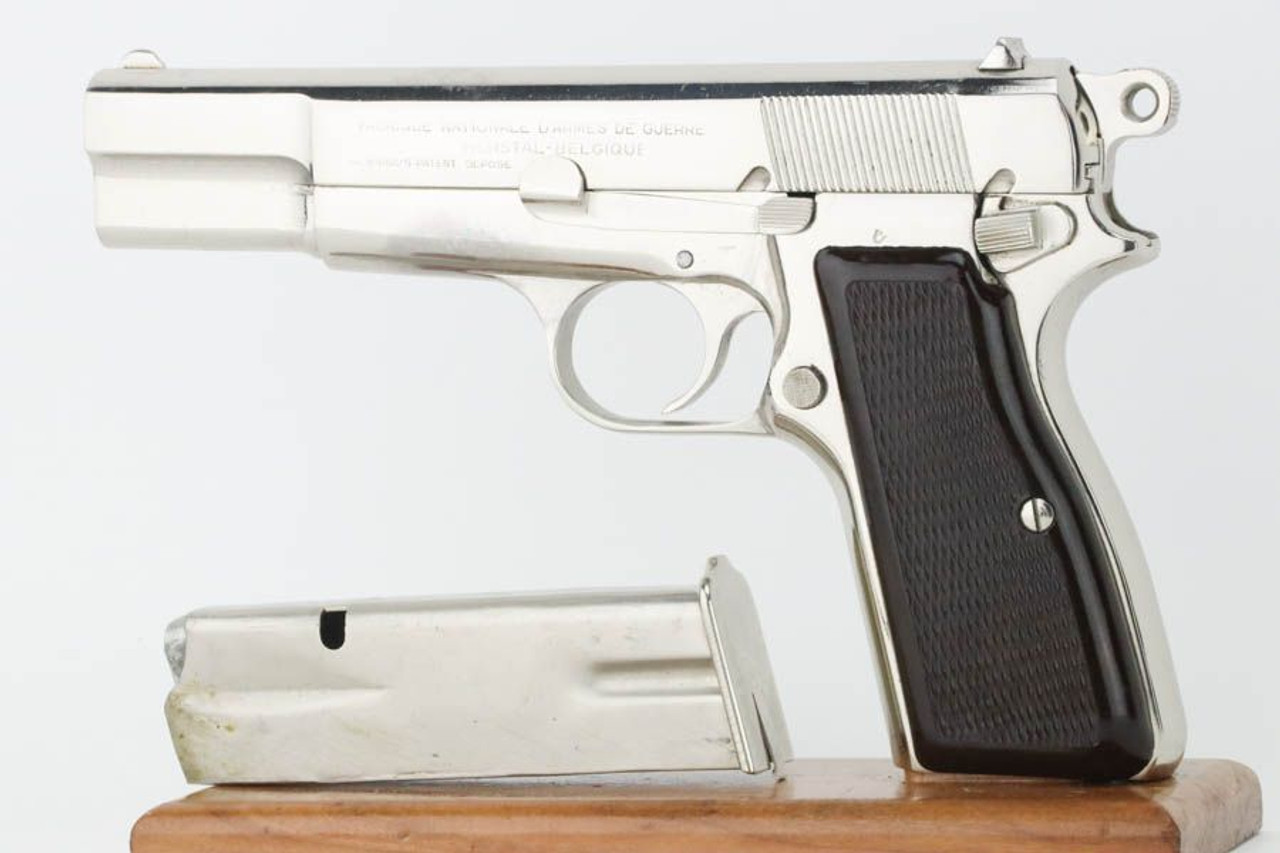 Nickel-Plated Nazi FN Browning High Power - With Capture Docs - 1