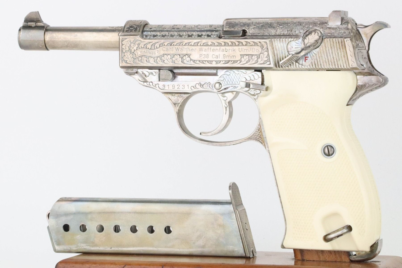 Factory-Engraved, Nickel Walther P.38 - 1