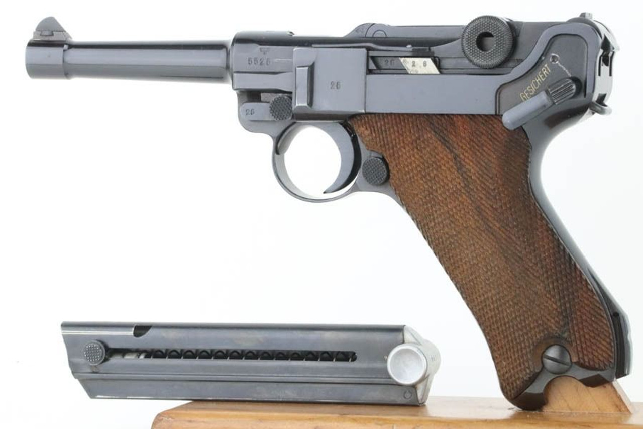 Mint 1940 Police Eagle/L Mauser Banner Luger - Matching Magazine - 1