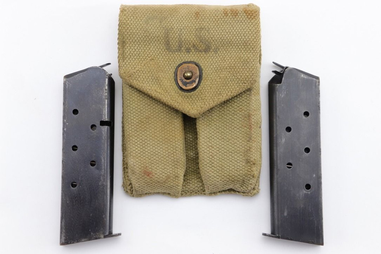 Pair of 1911A1 Magazines With WW2 Pouch - 1