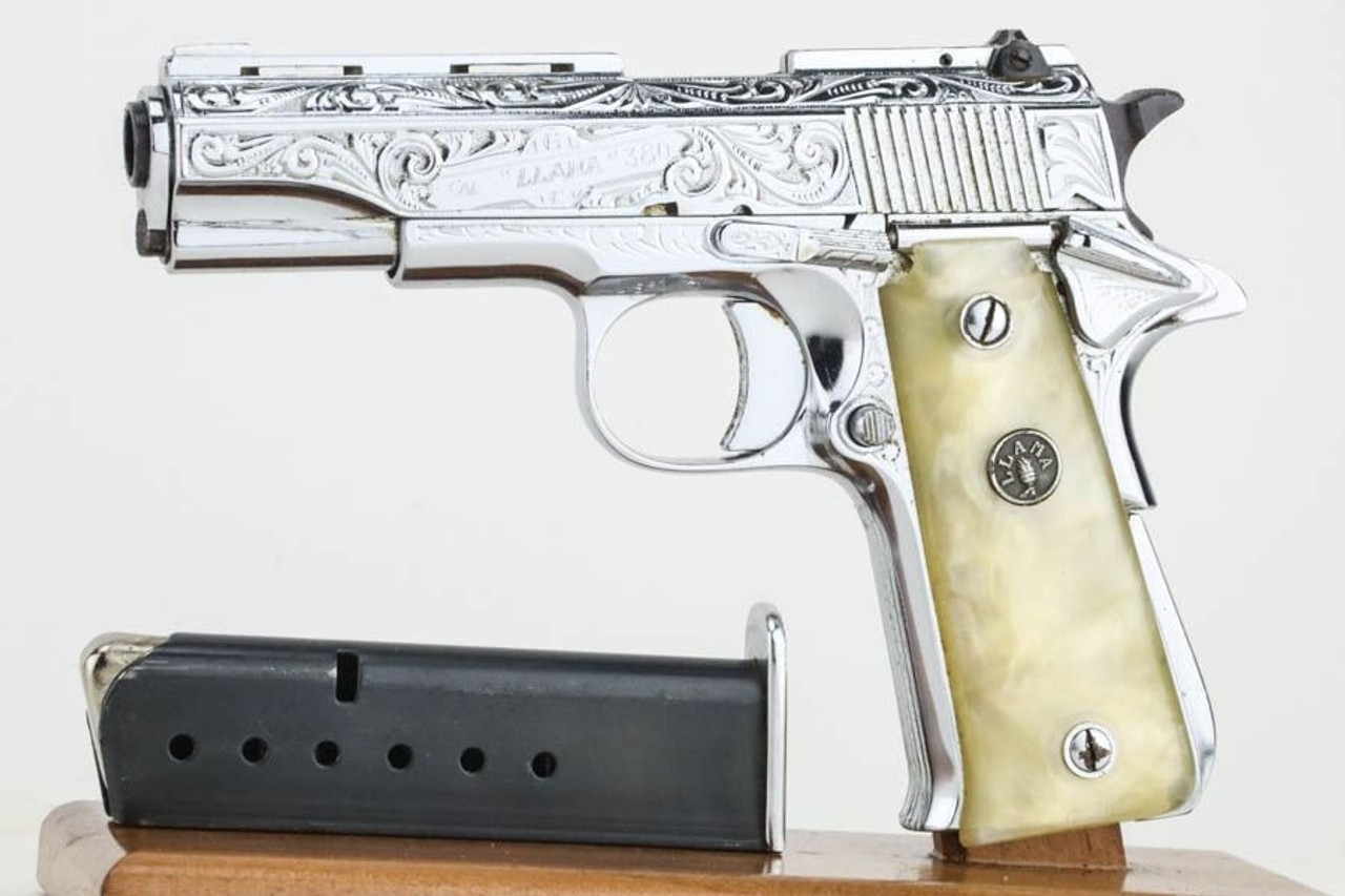 Engraved, Nickeled Llama .380 - 1974 Mfg - 1