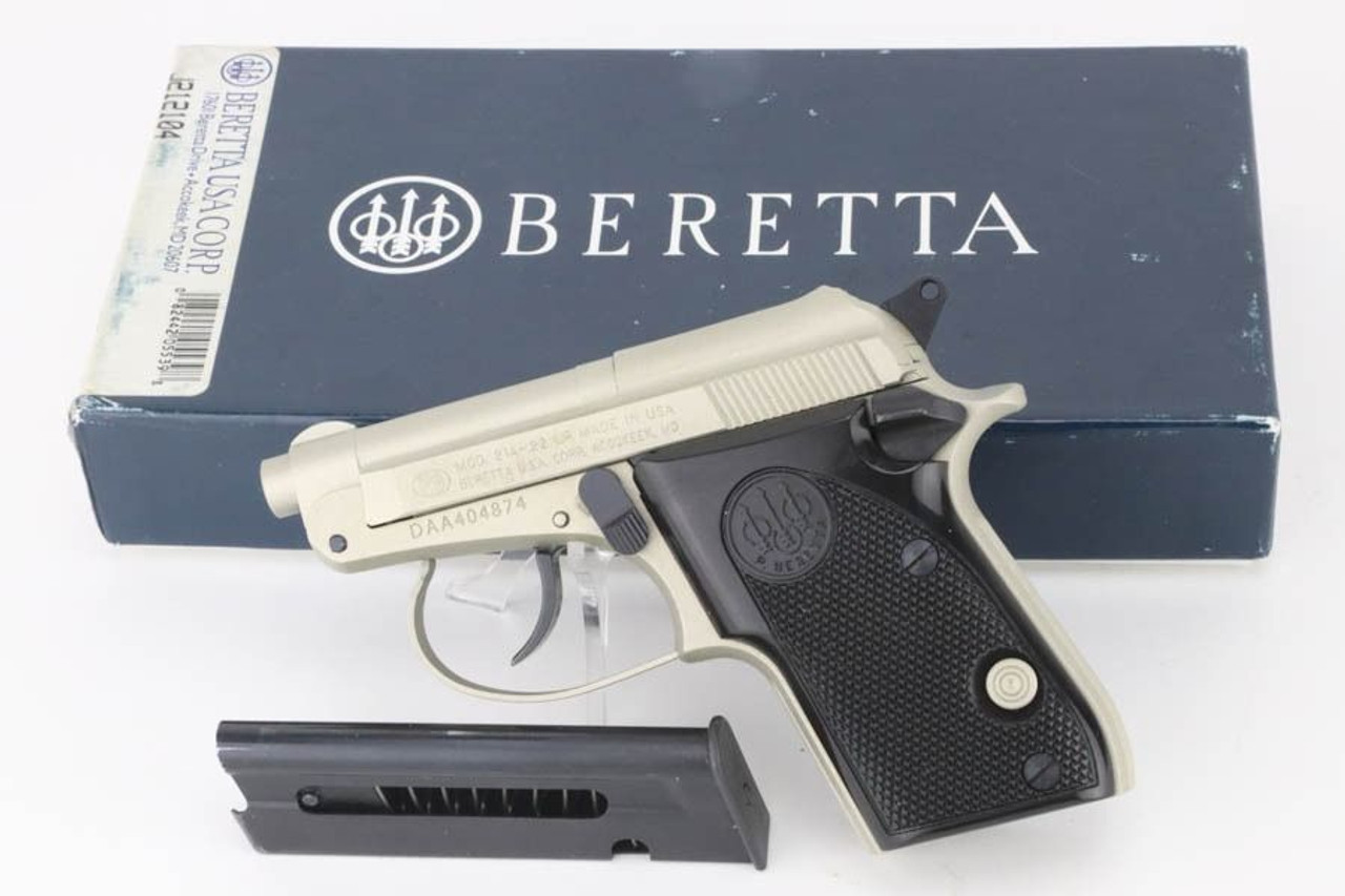 Excellent, Boxed Beretta Mod. 21A Bobcat - Inox / Satin Nickel - 1