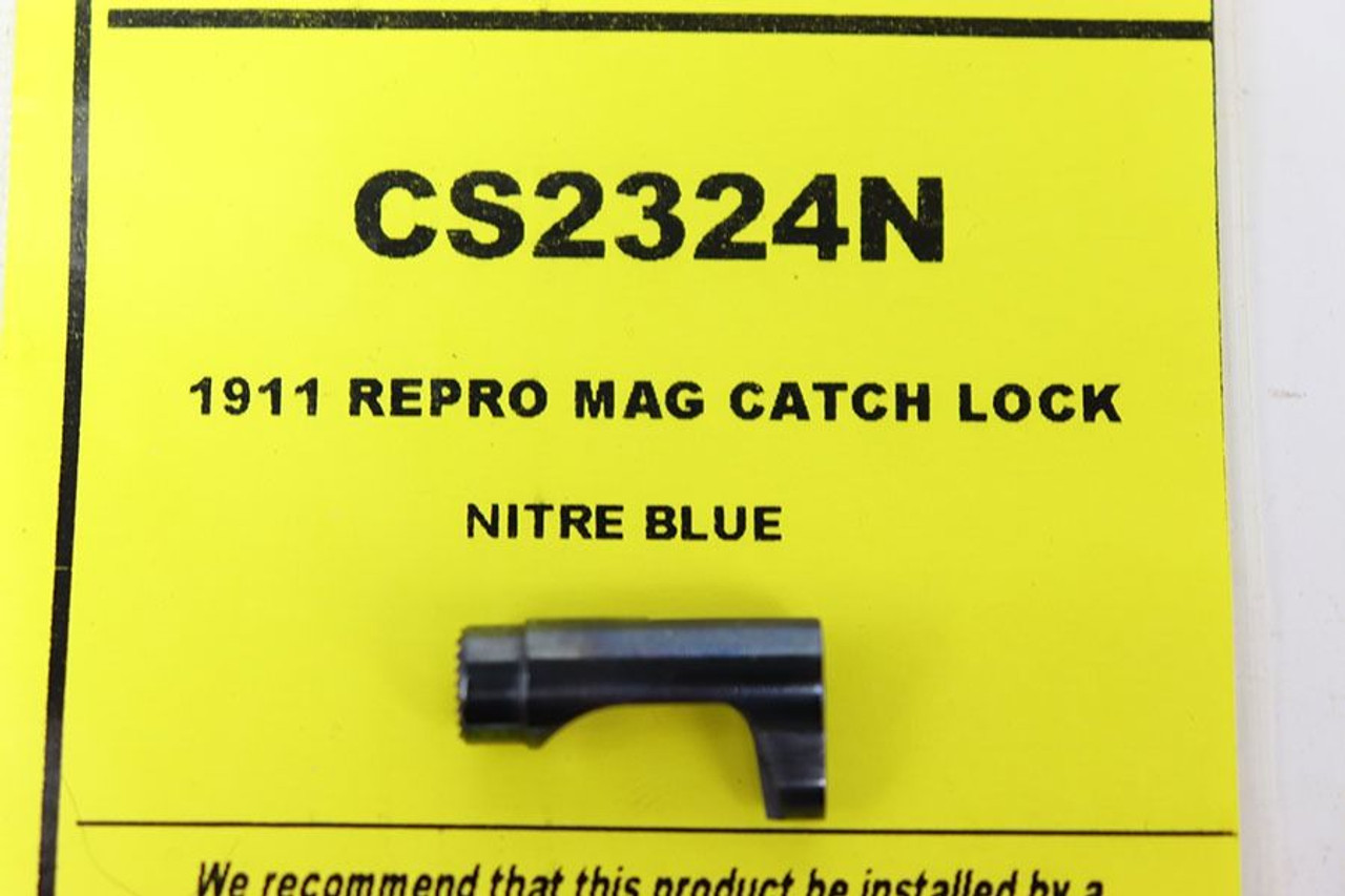 Cylinder & Slide Inc 1911 Repro Magazine Catch, Slotted Type 1 - Nitre Blued - 1