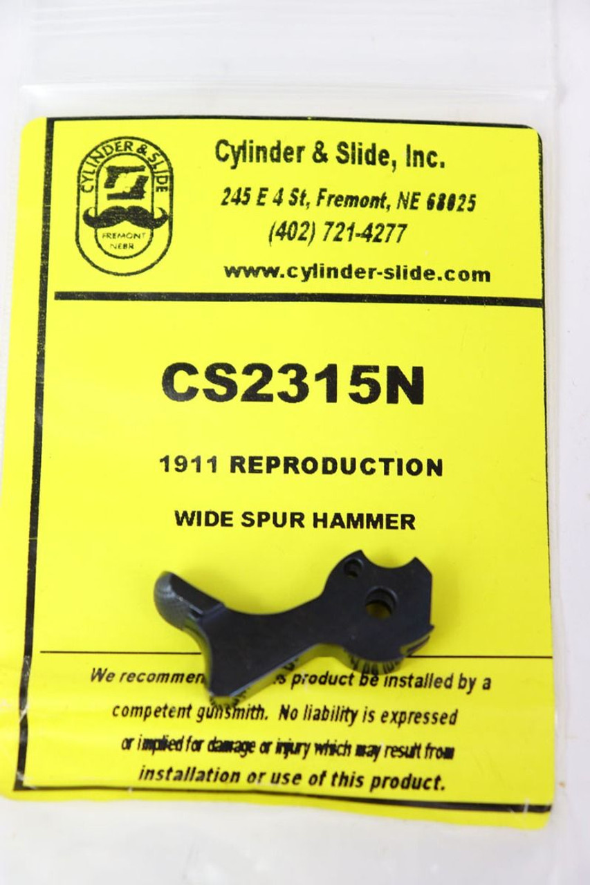 Cylinder & Slide Inc 1911 Repro Wide Spur Hammer - Nitre Blue - 1